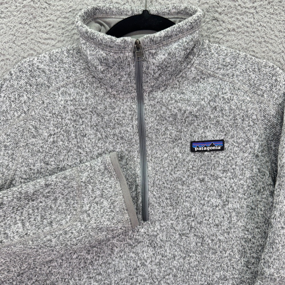 Patagonia Pullover Womens L Gray Heather Better Sweater 1/4 Zip Fleece Outdoor